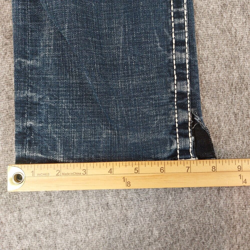 Salvage Mayhem Straight Blue Jeans Men's 29R (Fit 31x31) Blue Distressed Stretch - Picture 8 of 9